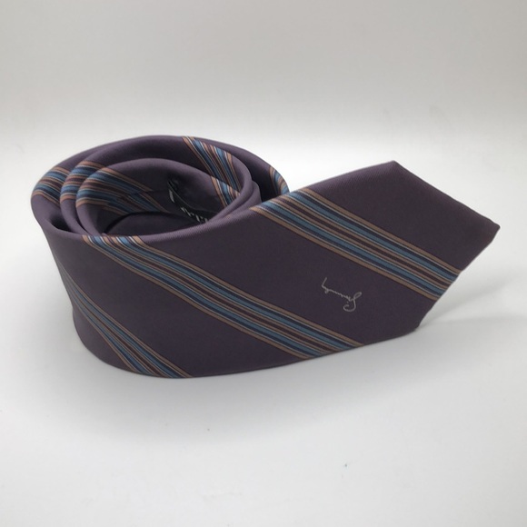 VTG Givenchy Gentlemen Paris Signature 100% Silk Slim Tie. Bar code pattern - Picture 9 of 10